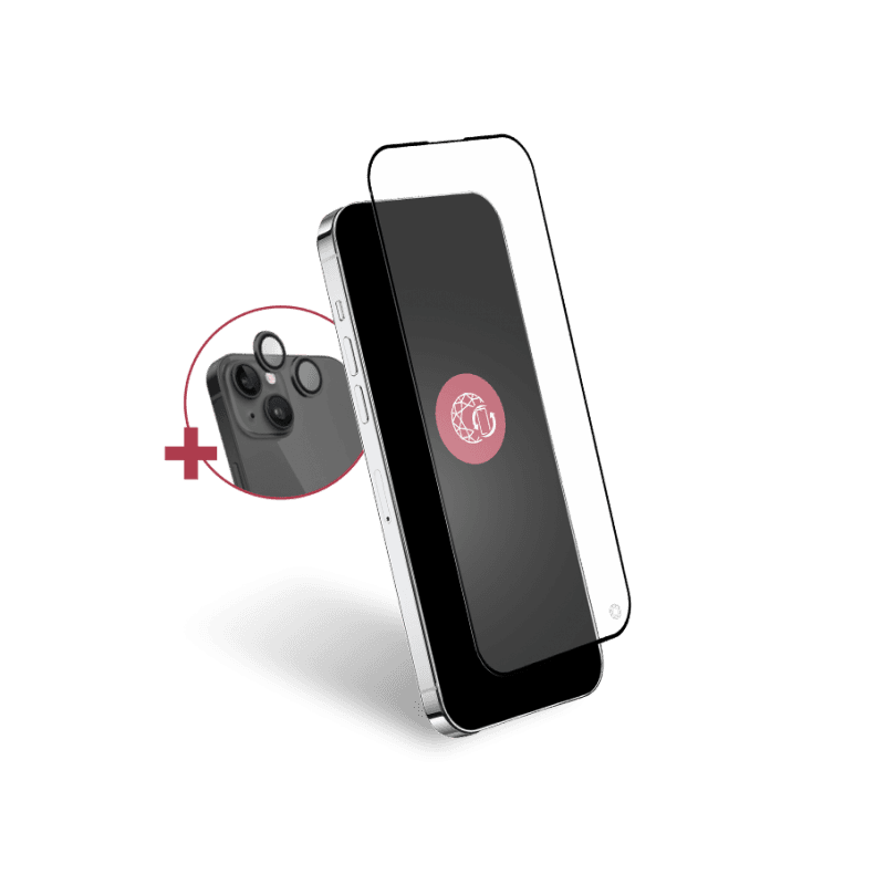 Pack iPhone 15 1 Protège-écran Original 2,5D 100% verre organique recy