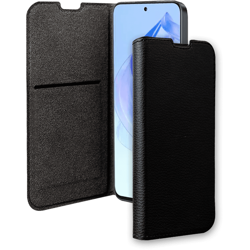 Etui Folio Wallet Honor 90 Lite Support vidéo Noir - 65% Plastique rec