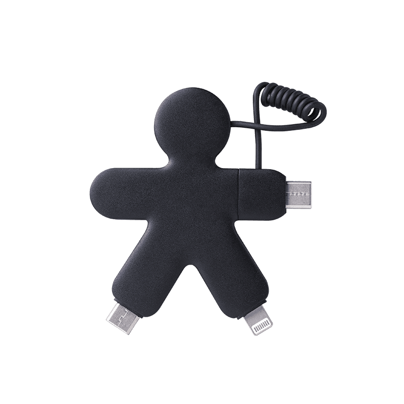 Câble 3 en 1 Buddy Ecoresponsable Universel 0,15m Noir Xoopar