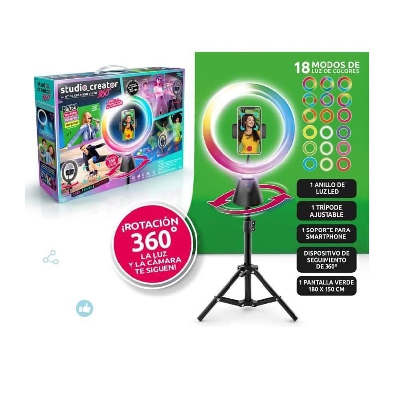Anneau Lumineux pour Selfie Canal Toys Studio creator video maker KIT 360º