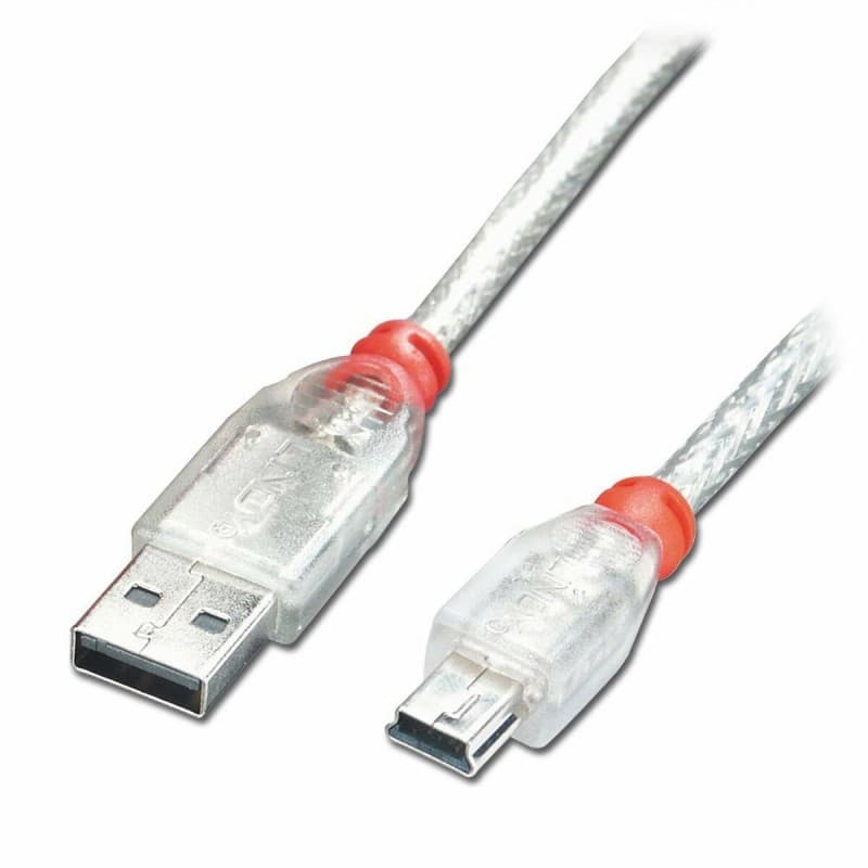 Lindy 41782 câble USB 1 m USB 2.0 USB A Mini-USB B Transparent