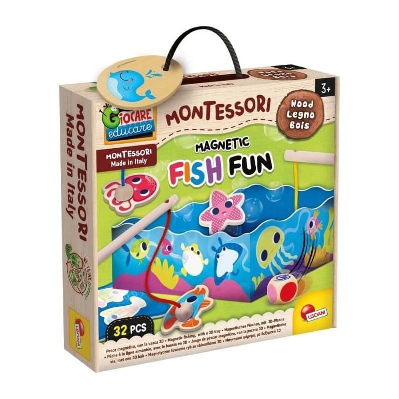 Magnetic Fish Fun - jeu d'apprentissage en bois - basé sur la méthode