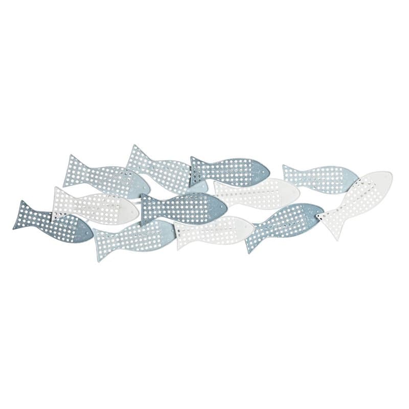 Décoration murale DKD Home Decor Bleu Blanc méditerranéen Poissons 100 x 5 x 30 cm