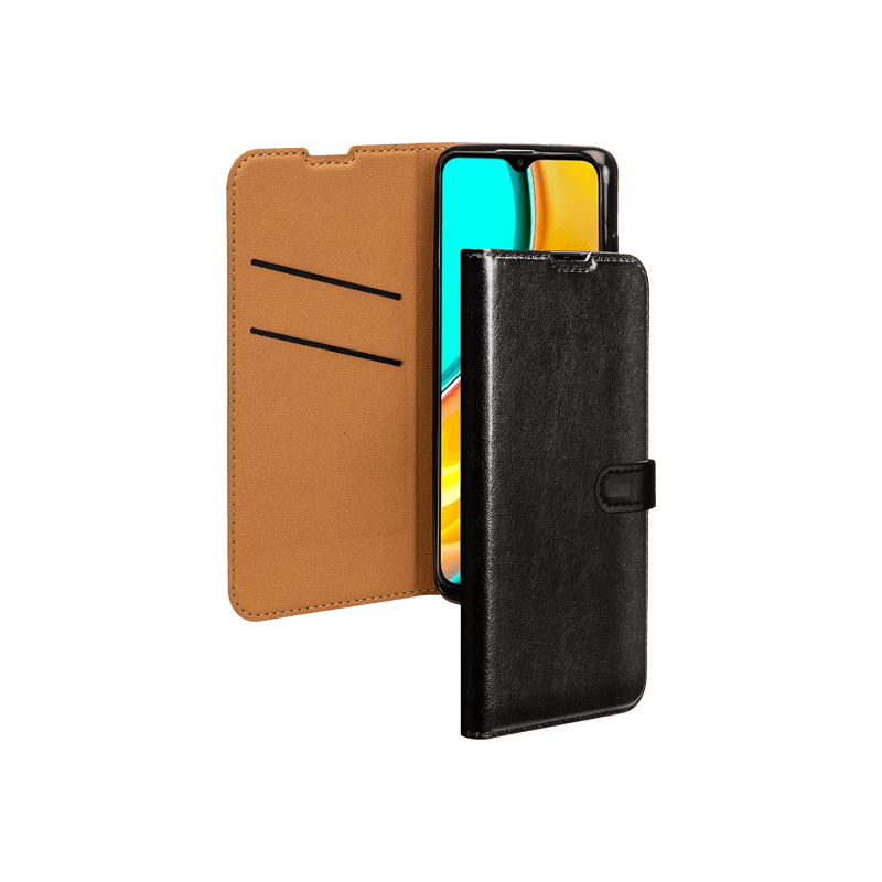 Etui Folio Wallet Xiaomi Redmi 9C Noir - Fermeture avec languette aima