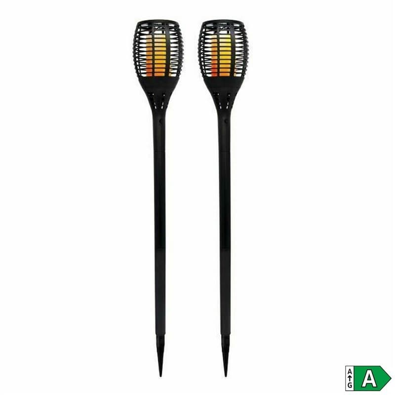 Set de torches de jardin solaires Lumi Garden Maity Sun Mini Noir Plastique 70 cm (2 Unités)