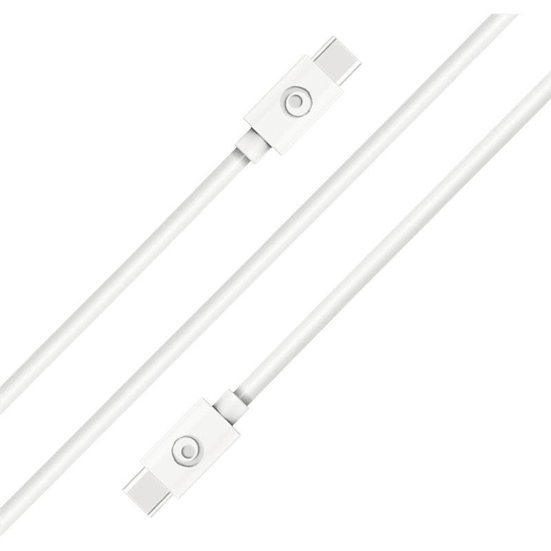 Câble USB C/USB C 2m Blanc - 3A - 100% Plastique recyclé Bigben