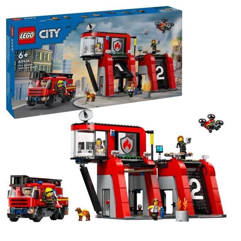 Playset Lego 60414 Fire station with Fire engine