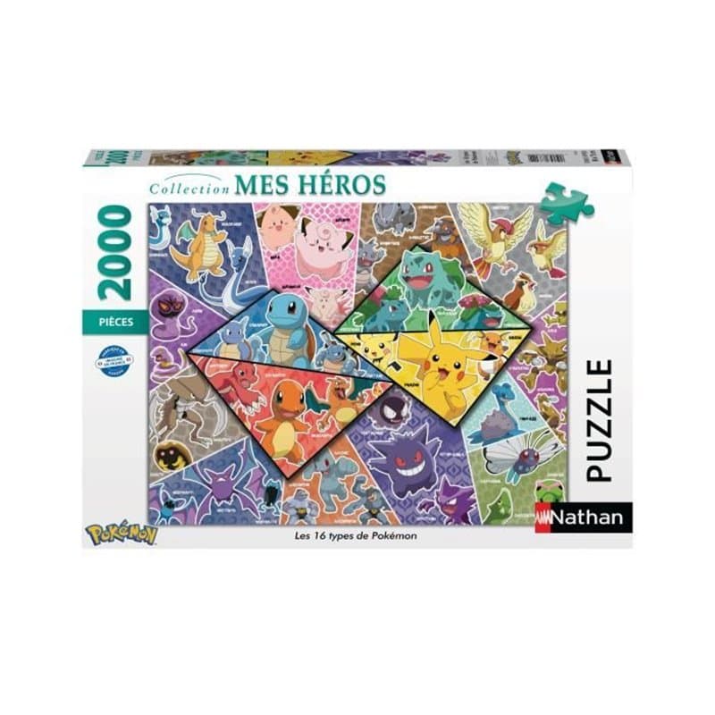 Nathan puzzle 2000 p - Les 16 types de Pokémon