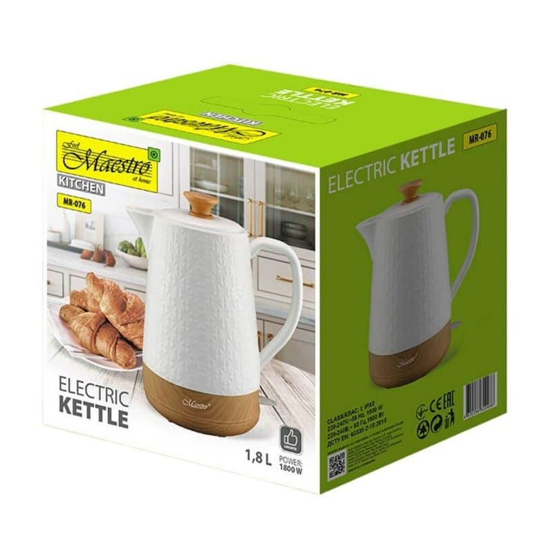 Bouilloire Feel Maestro MR-076 Blanc Céramique 1800 W 2 L