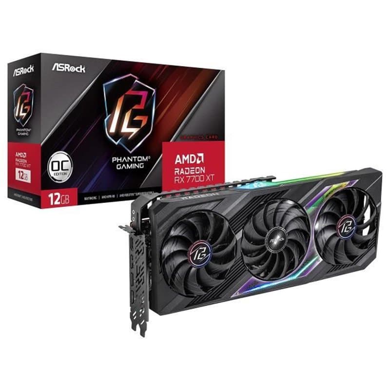 Carte Graphique ASRock RX7700XT PG 12GO AMD AMD RADEON RX 7700 XT GDDR6 12 GB