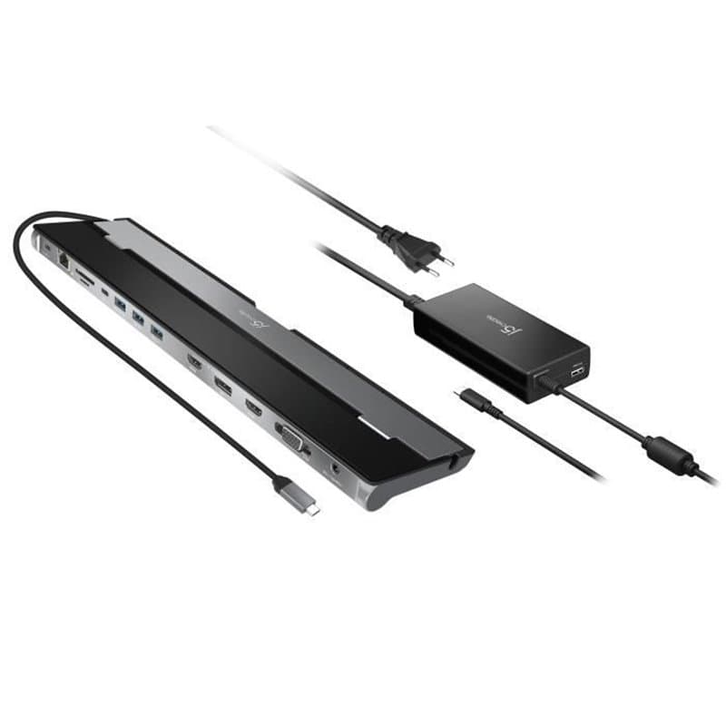 J5Create JCD543P-EN Station d'Accueil USB-C® Triple Achage avec Adaptateur 100W PD - UE