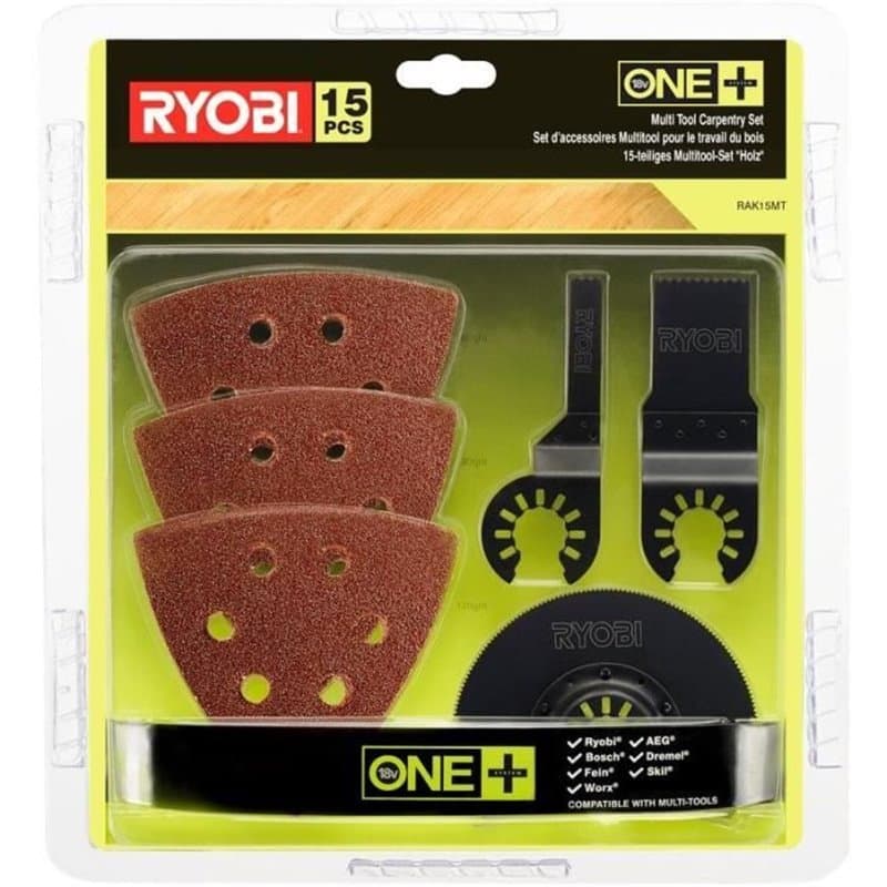 Kit spécial bois 15 pieces Ryobi multitool OnePlus RAK15MT