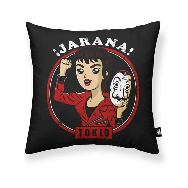Housse de coussin La casa de papel Chibi B Noir Multicouleur 45 x 45 cm