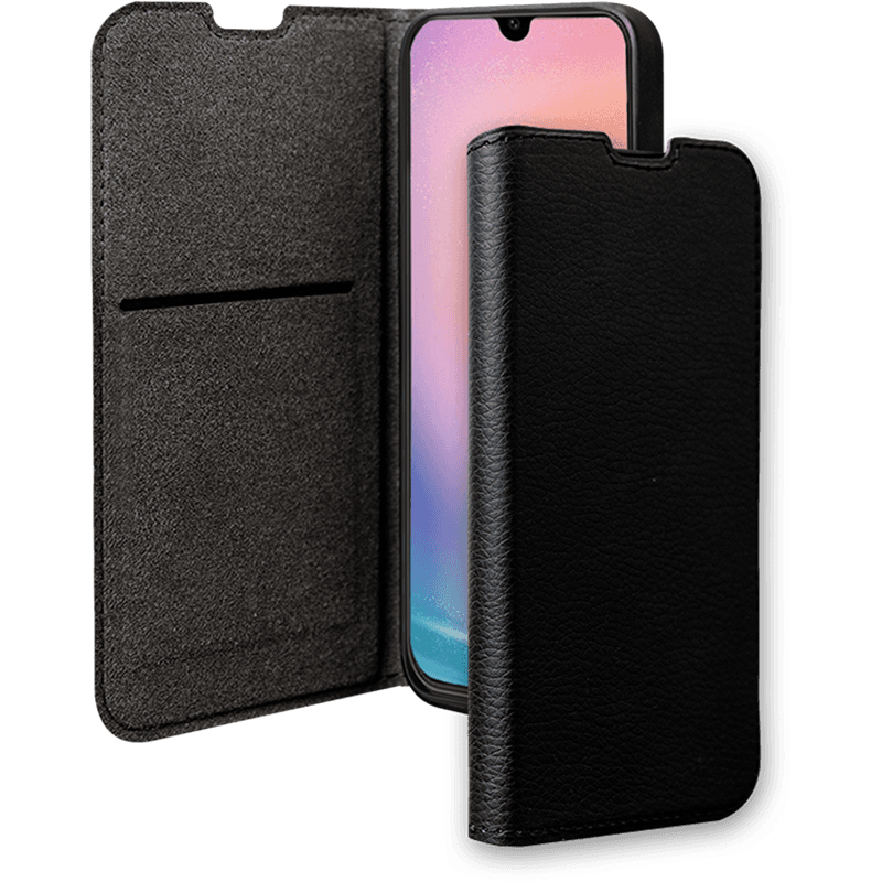 Etui Folio Wallet Samsung G A25 Support vidéo Noir - 65% Plastique recyclé Certifié GRS Bigben