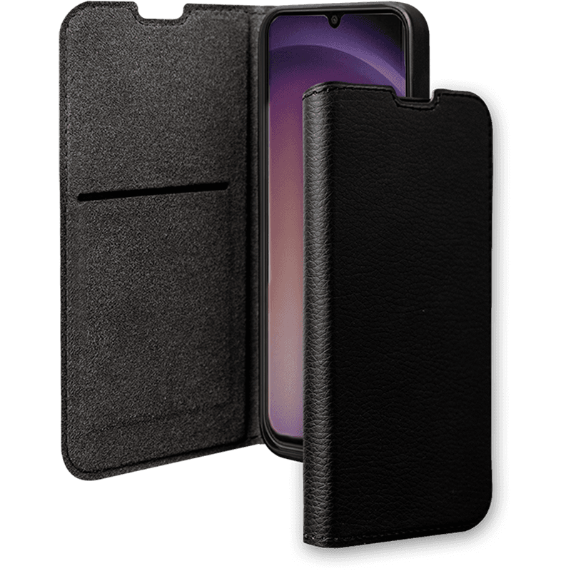 Etui Folio Wallet Samsung G S24 ULTRA Support vidéo Noir - 65% Plastique recyclé Certifié GRS Bigben