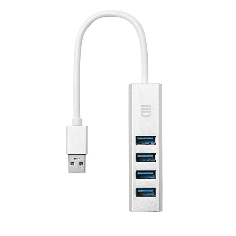 Hub 4 ports USB 3.0 2 alimentations possibles PC ou secteur Inclus Câble micro U