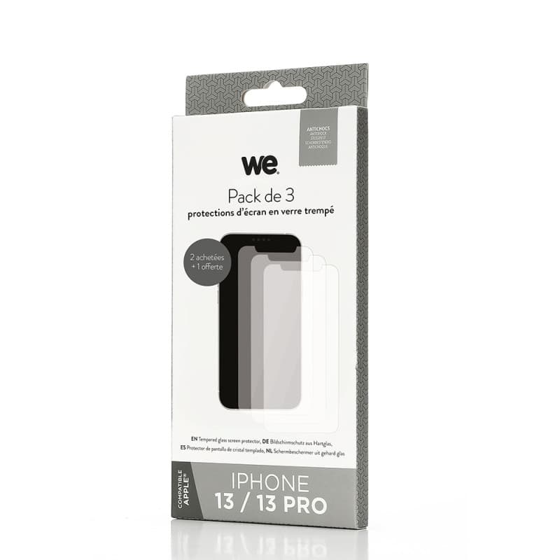 We PACK 3 verres tremps iPhone 13 / 13 PRO : 3 Protections d'cran - anti-rayur
