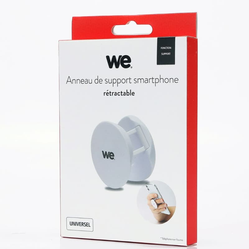 We Anneau de support universel smartphone blanc: Anneau retractable