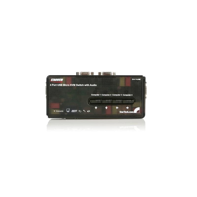 Startech.com Kit commutateur noir KVM USB 4 ports avec audio et câbles