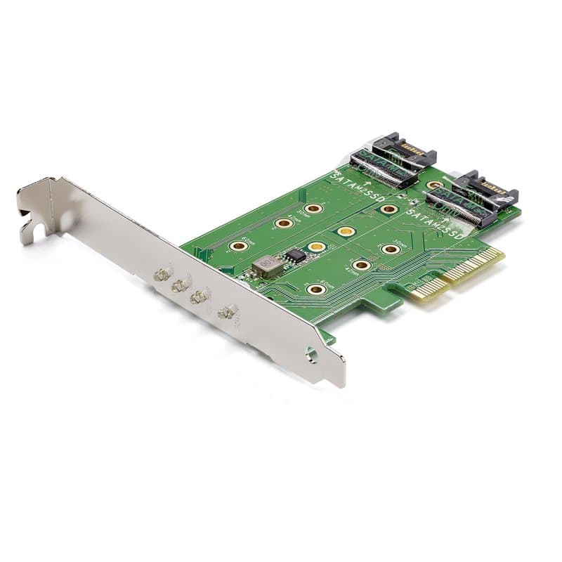 Startech.com Adaptateur SSD M.2 NGFF à 3 ports - 1x M.2 PCIe (NVMe), 2x M.2 SATA III - PCIe 3.0