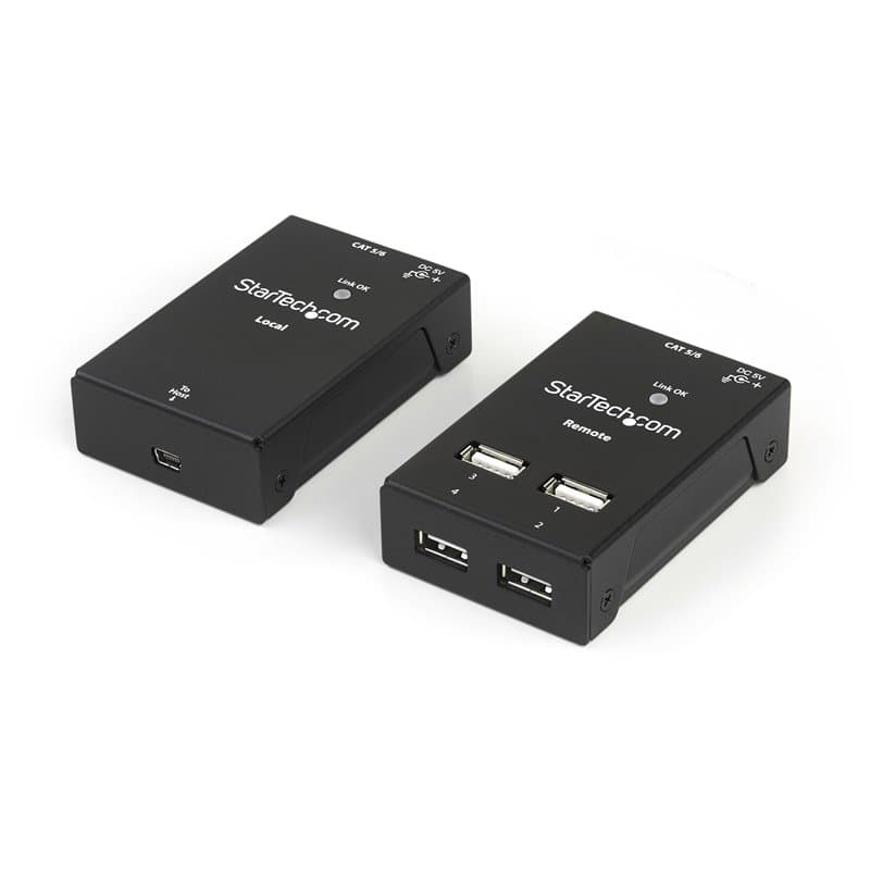 Startech.com Prolongateur USB 2.0 4 Ports - Extendeur USB sur Cat5/Cat6 Jusqu'à 40m - Prolongateur Compact USB 2.0 sur Ethernet