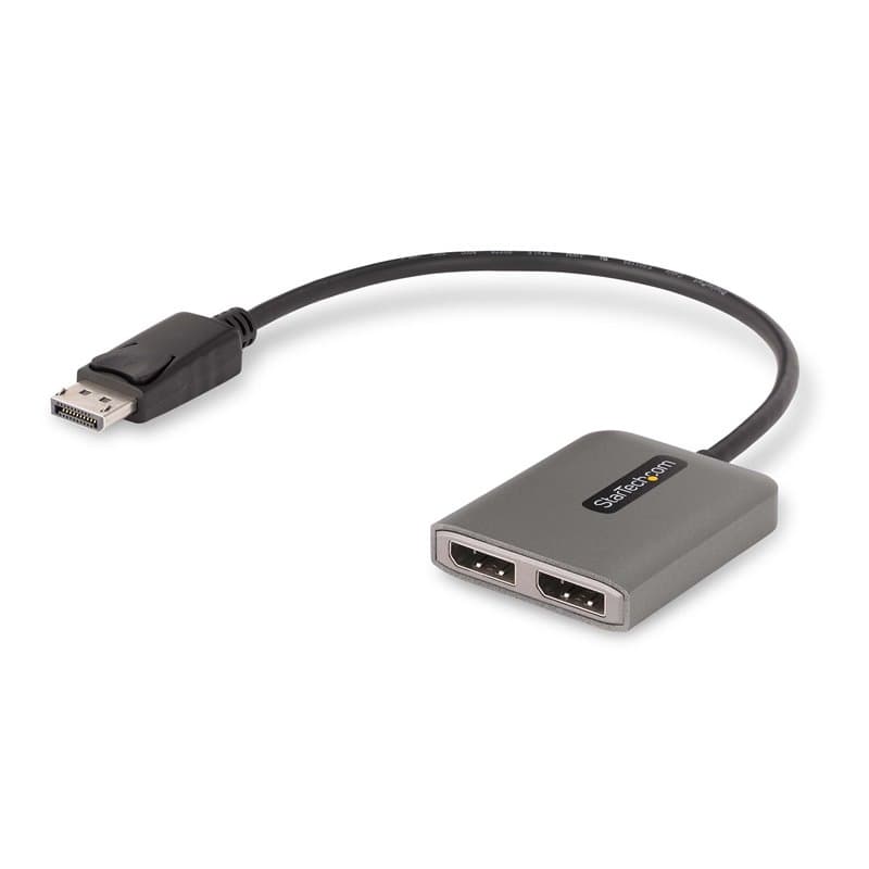 Startech.com Répartiteur DisplayPort 1.4 pour Deux Moniteurs, Adaptateur DisplayPort vers 2x DP pour Plusieurs Moniteurs, Hub MS