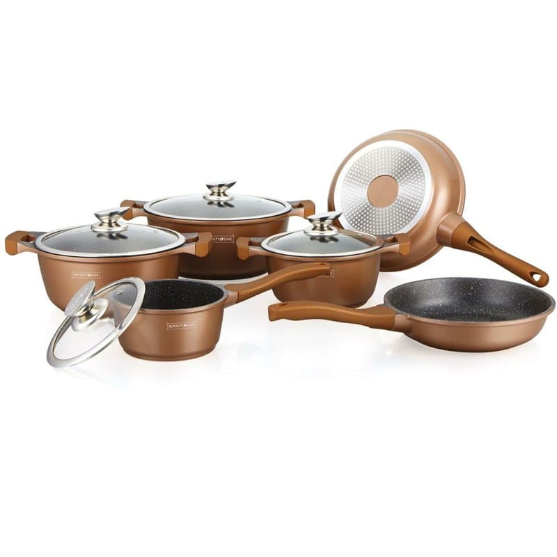 Batterie de Cuisine Royalty Line BS1010M Cuivre Acier 10 Pièces