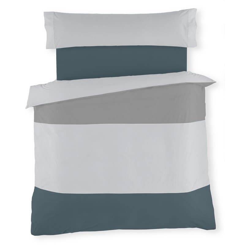 Parure de couette Alexandra House Living Blanc Gris Gran lit 2 persones 3 Pièces