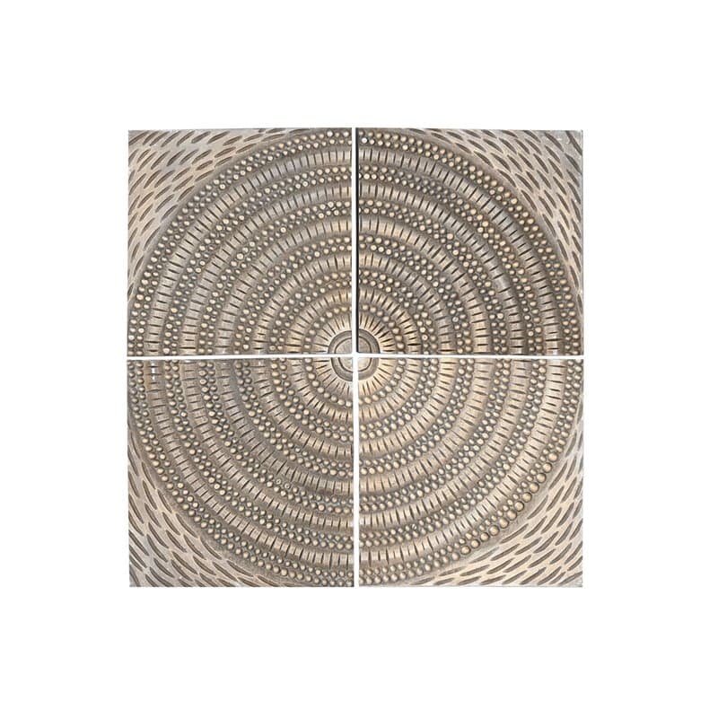Décoration murale Home ESPRIT Doré Moderne 80 x 3,5 x 80 cm (4 Pièces)