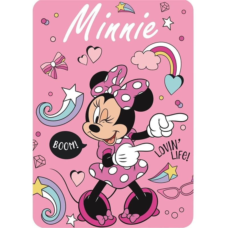 Couverture Minnie Mouse Me time 100 x 140 cm Rose clair Polyester