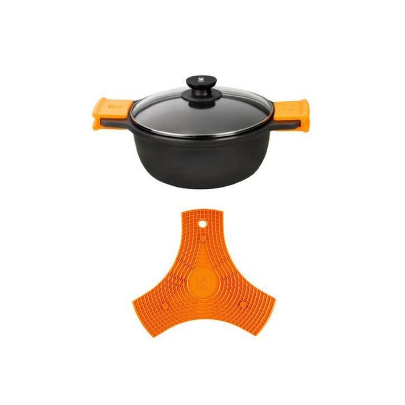 Casserole avec Couvercle en Verre BRA A270332 8,3 L Ø 32 cm Noir Métal Aluminium Aluminium fondu