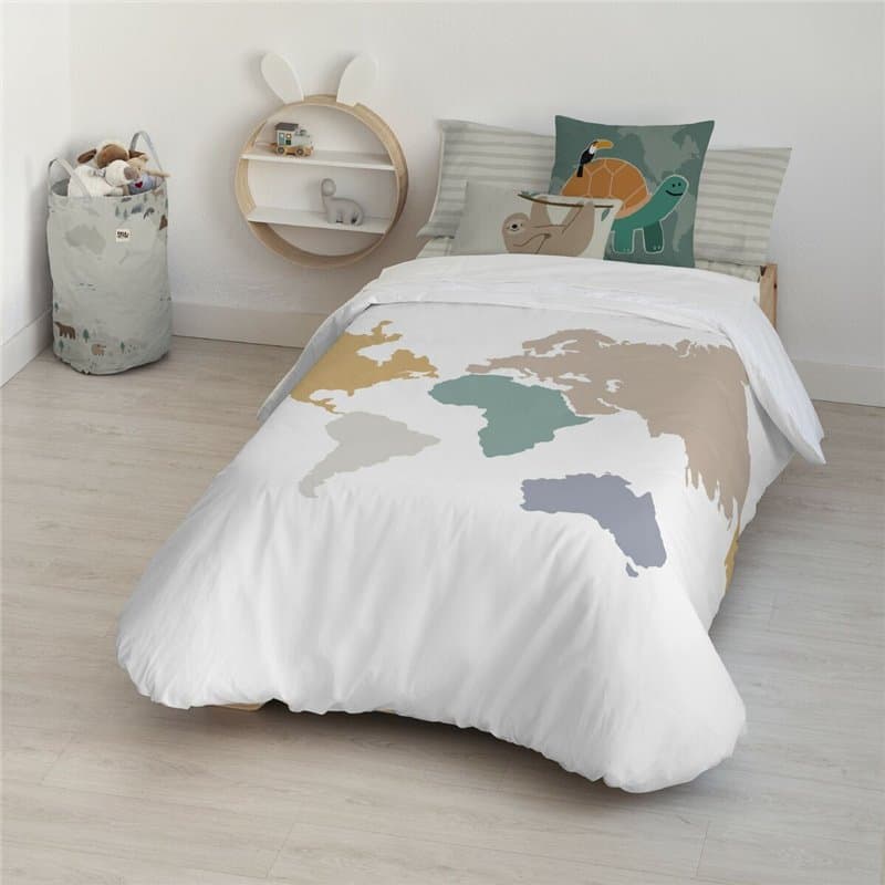 Housse de Couette Kids&Cotton Maui BIg Blanc 175 Fils 180 x 220 cm 180 x 240 cm