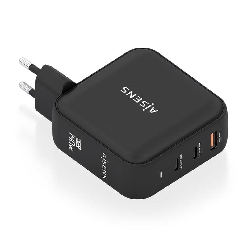 Aisens ASCH-140W3P031-BK chargeur d'appareils mobiles Universel Noir Secteur Charge rapide Intérieure
