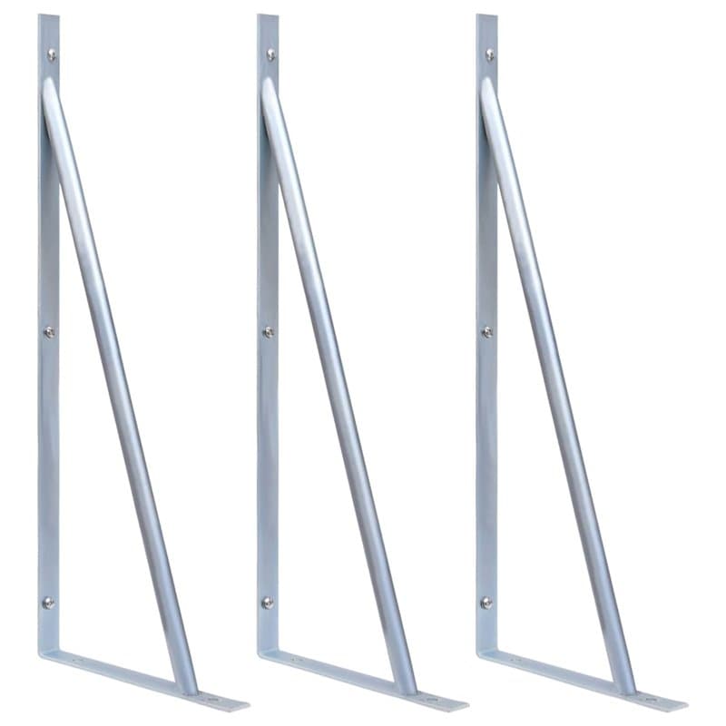 VidaXL Supports pour poteau de clôture 3 pcs Acier galvanisé