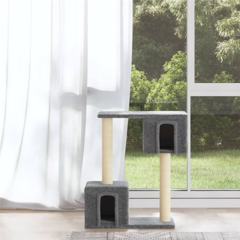 VidaXL Arbre à chat avec griffoirs en sisal Gris clair 60 cm