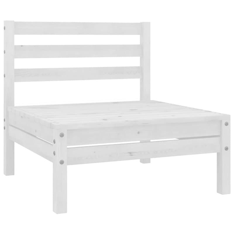 VidaXL Canapé central de jardin blanc bois de pin massif