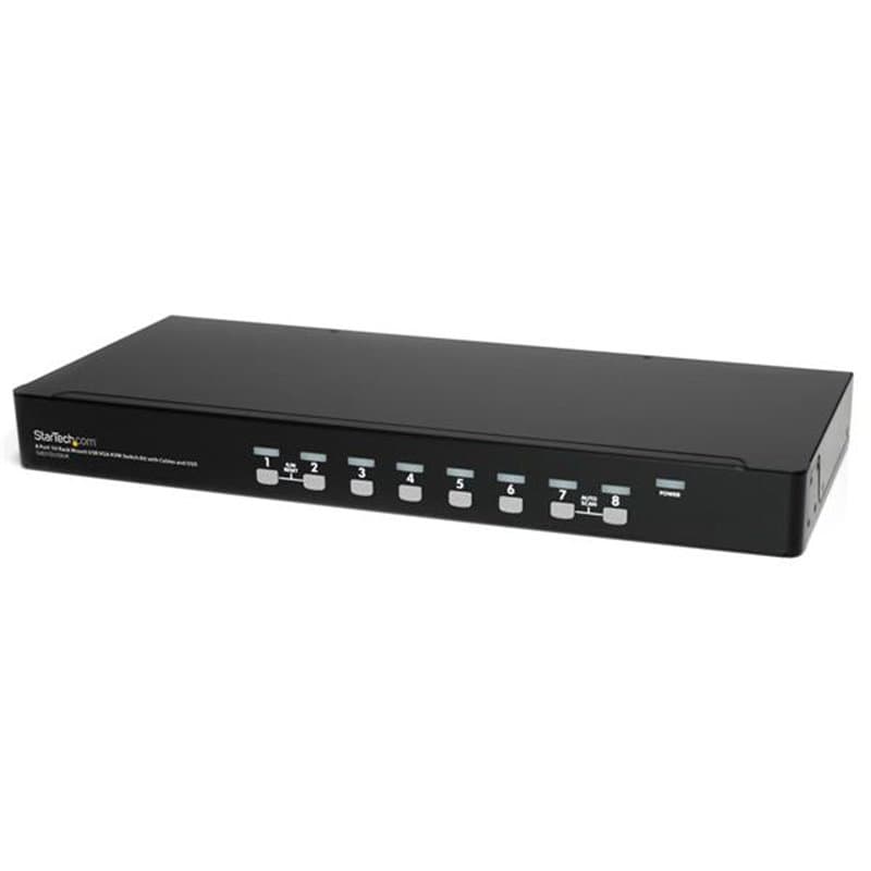 Startech.com Kit de commutateur KVM USB à montage sur rack 1U 8 ports avec affichage à l'écran et câbles