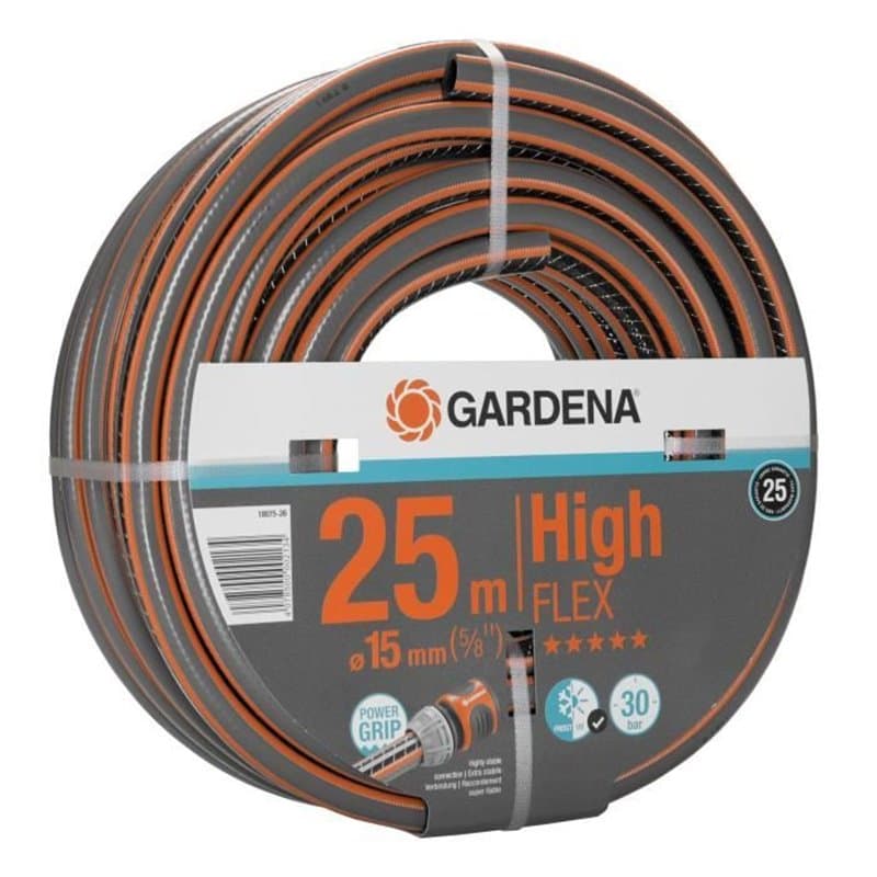 Gardena Tuyau d'arrosage Comfort HighFlex – Longueur 25m – Ø15mm – Anti noeud et indéformable – Garantie 25 ans (18075-26)