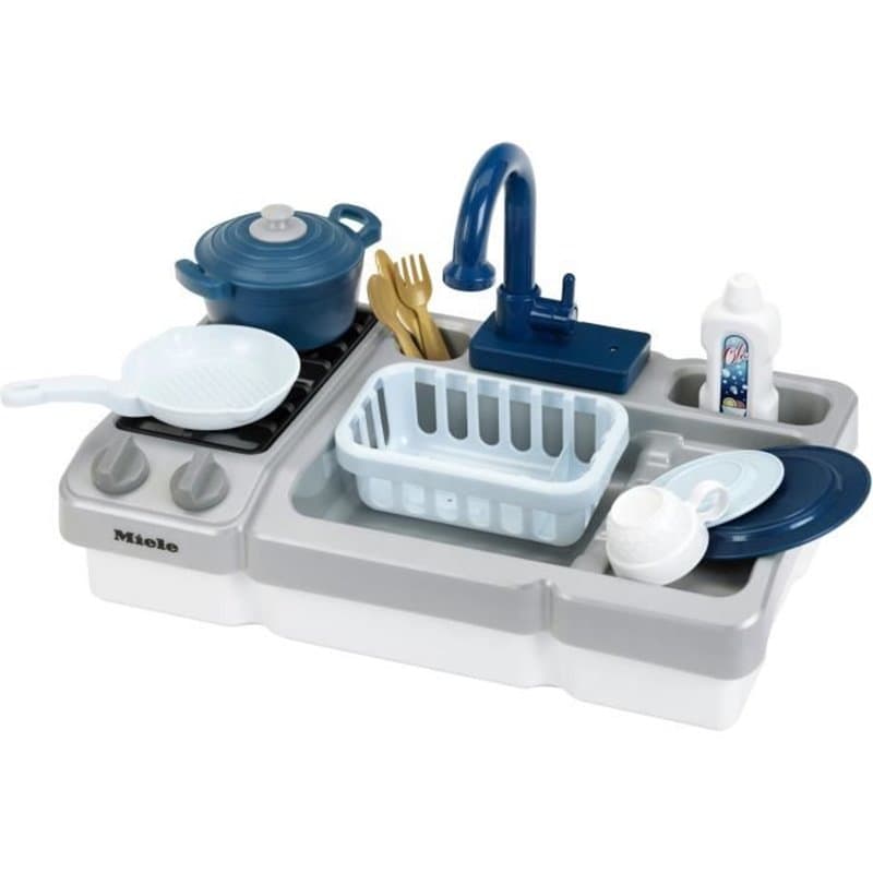 Jouet d'évier - KLEIN - Évier de cuisine Miele avec robinet fonctionnel et accessoires - Livré avec de nombreux accessoi