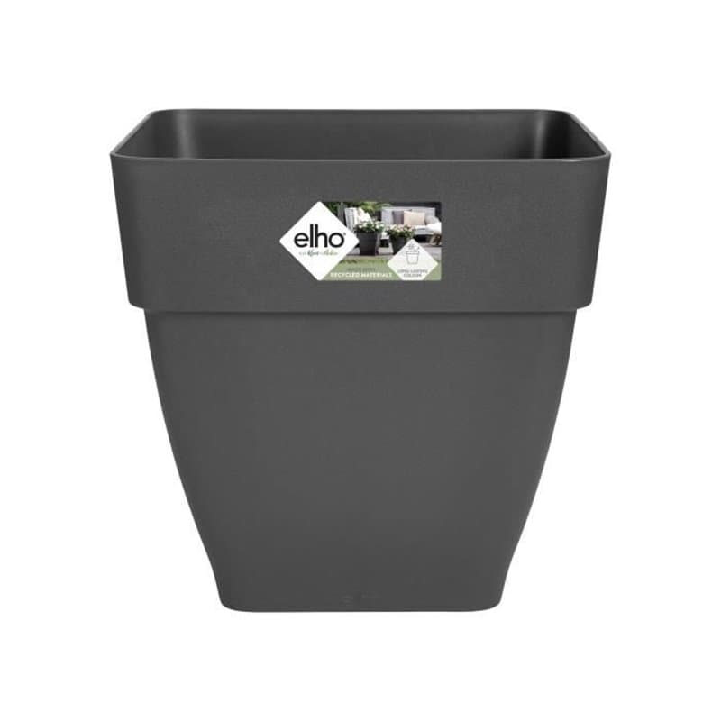 Elho Vibia Campana Bac a fleurs Carré 37 - Noir - Ø 36 x H 36 cm - extérieur - 100% recyclé