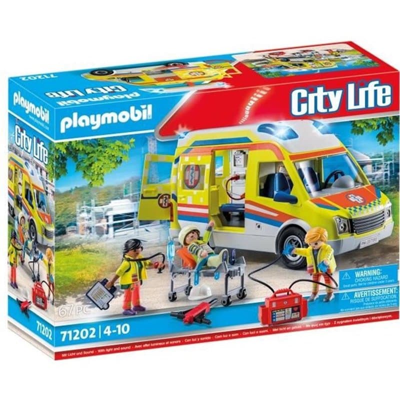 Playset Playmobil 71202 City Life Ambulance 67 Pièces