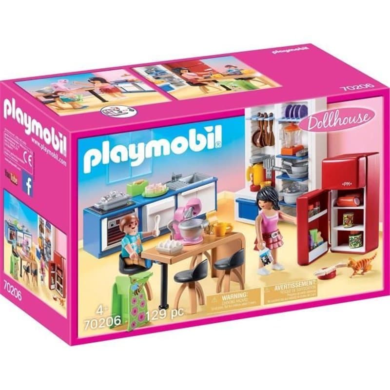 Playset Dollhouse Kitchen Playmobil 70206 (129 pcs)