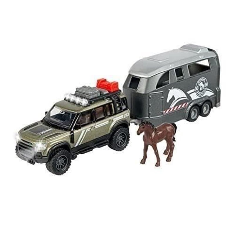 Playset Majorette Land Rover + Remorque cheval