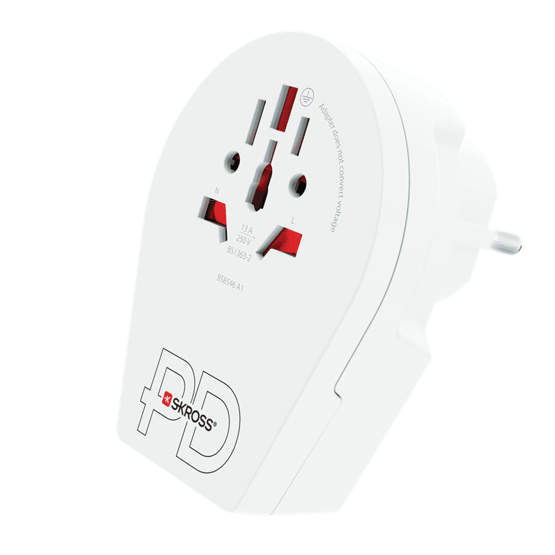 Adaptateur de voyage 16A World to Europe/France Power Delivery Blanc Skross