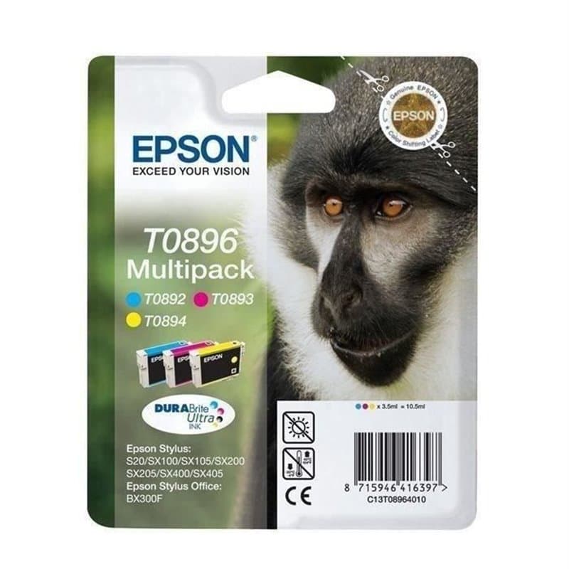 Epson Monkey Multipack "Singe" 4 couleurs - Encre Durabrite Ultra noire, cyan, magenta, jaune"