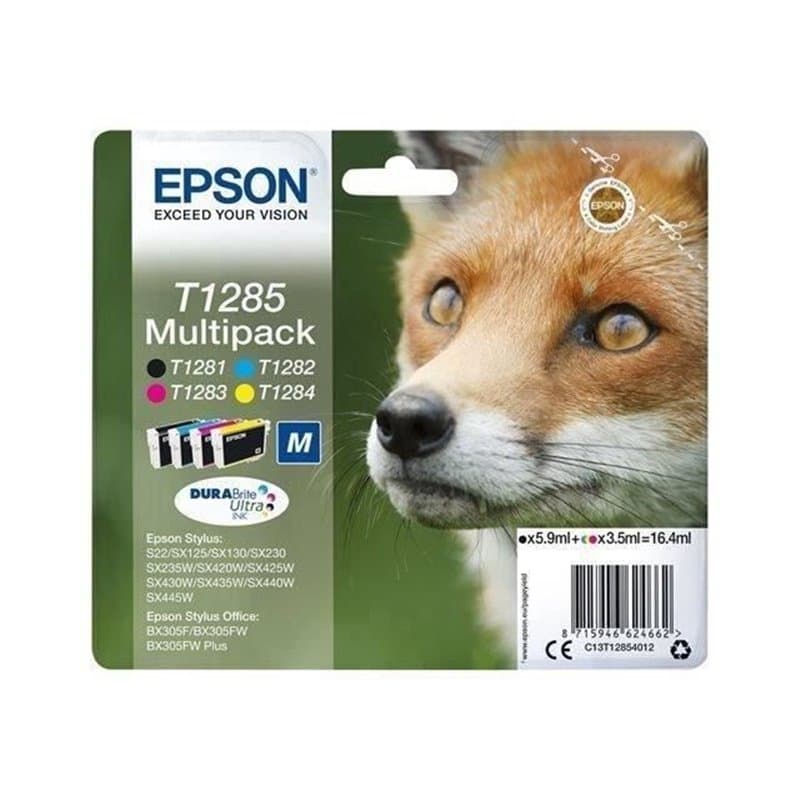 Epson Fox Multipack "Renard" (T1285) - Encre Durabrite Ultra N, C, M, J"