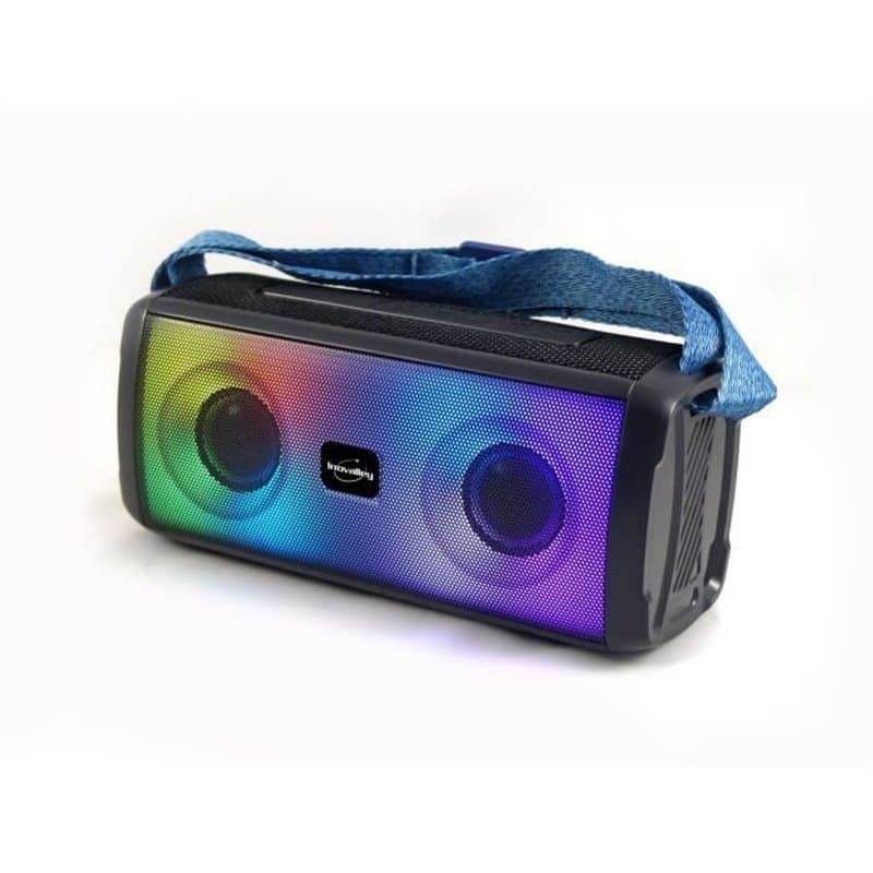 Enceinte lumineuse bluetooth - Inovalley - HP345-B - 10W - LEDs - Bluetooth V5.3 - Micro - TWS - FM - USB 2.0 - micro SD