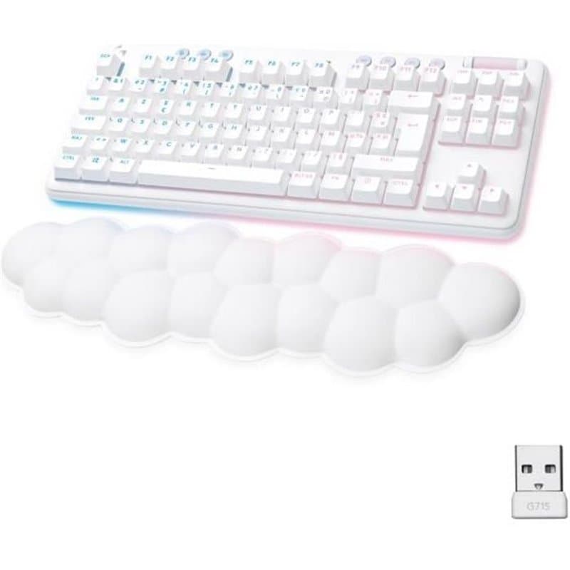 Clavier Gamer - Sans fil - Logitech G - G715 - Mécanique - avec Repose-Poignet - Azerty - White Mist
