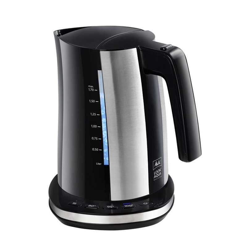 Bouilloire et Théière Melitta LOOK AQUA Deluxe BLACK EU Noir/Argenté Acier inoxydable 2400 W 1,7 L