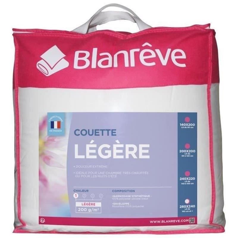 Blanreve Couette légere en microfibre - 240 x 260 cm - Blanc